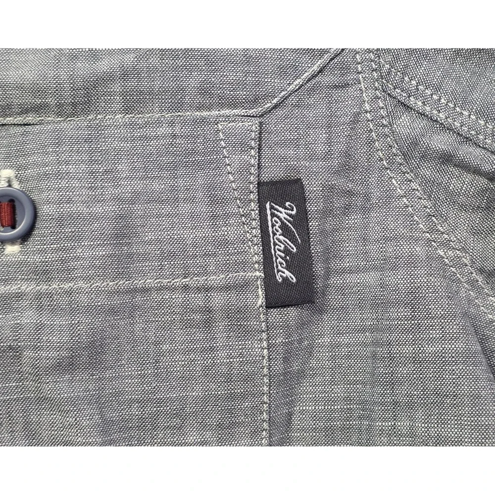 Woolrich Mens Size M‎ Short Sleeve Denim Button Up Shirt